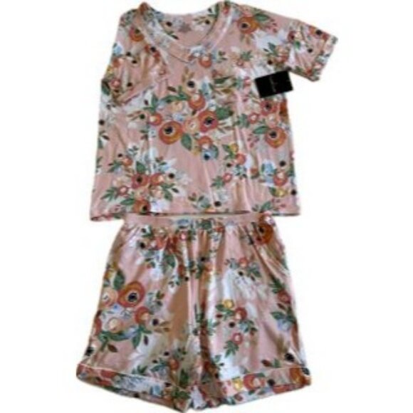 NWT - CUDDLE DUDS Short Sleeve V-Neck Top with Short Pajama Set - Size S - Peach - Picture 1 of 7